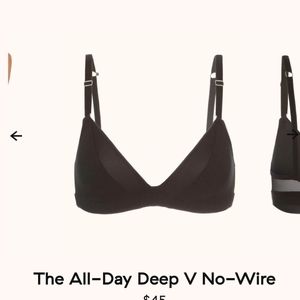 Lively All-Day Deep V No-Wire Bra (32C, navy)